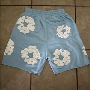 Men's Sky Blue Floral Athletic Shorts